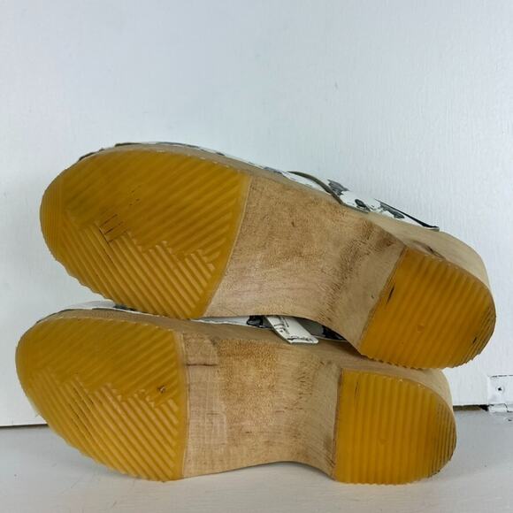 Moheda Wooden Clog Mule Women's Size 42 10.5 Elk Print Leather Handmade Sweden - Picture 5 of 6